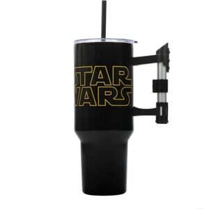 STAR WARS Lightsaber 40 Oz Stainless Steel Tumbler With Straw & Sculpted Handle